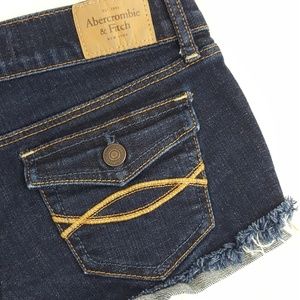 Abercrombie Flap Pocket Dark Wash Shorts Sz 00 W24